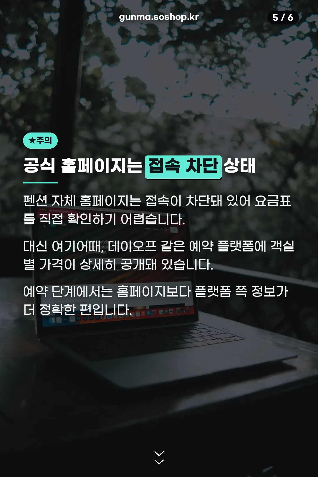 공식 홈페이지 접속 차단 안내